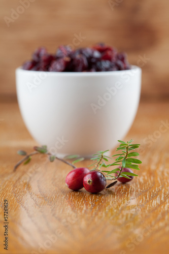 Photo: Fresh and dried cranberries Fresh and dried cranberries
