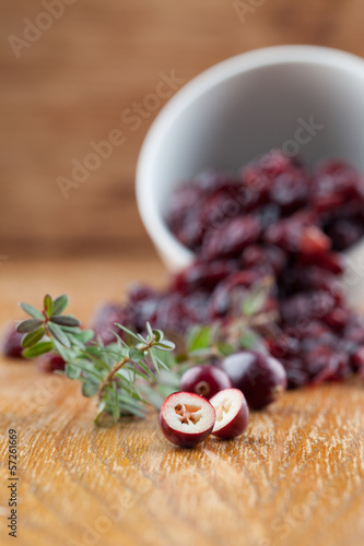 Photo: Fresh and dried cranberries Fresh and dried cranberries