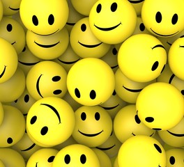 Smileys Showing Happy Cheerful Faces