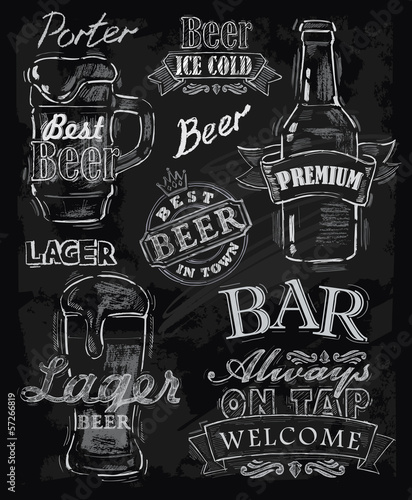 Vector: chalk beer chalk beer