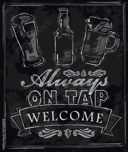 Vector: chalk beer chalk beer