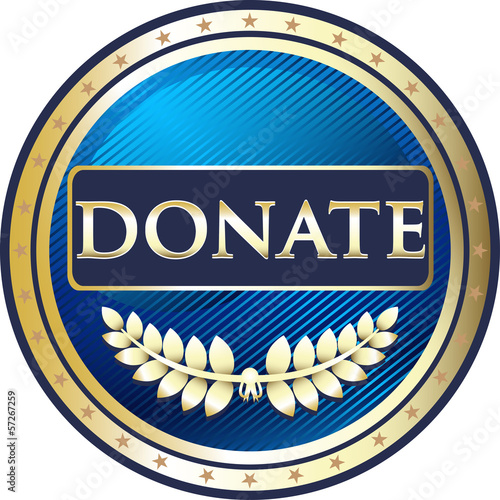 Illustration: Donate Blue Vintage Label Donate Blue Vintage Label