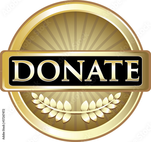 Illustration: Donate Gold Vintage Label Donate Gold Vintage Label