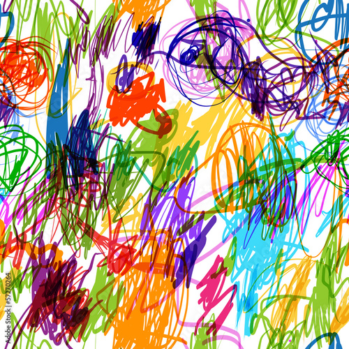 Vector: Seamless pattern with childish doodles for your design Seamless pattern with childish doodles for your design