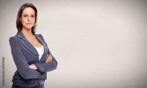 Photo: Business woman with eyeglasses. Business woman with eyeglasses.