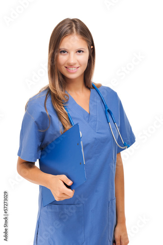 Photo: Nurse isolated on white Nurse isolated on white