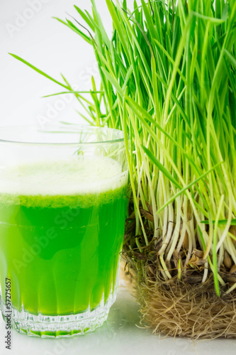 Photo: Green Organic Wheat Grass Juice ready to drink Green Organic Wheat Grass Juice ready to drink