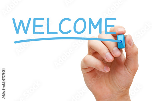 Photo: Welcome Blue Marker Welcome Blue Marker