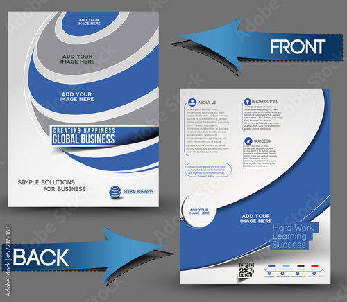 Vector: Global Business Front & Back Flyer Template Global Business Front & Back Flyer Template