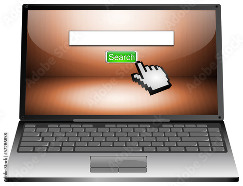 Illustration: Laptop with internet search Laptop with internet search
