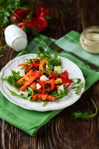 Photo: salad with fresh sweet peppers and feta salad with fresh sweet peppers and feta