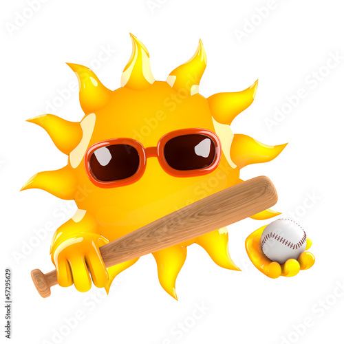 Illustration: Sun plays baseball Sun plays baseball