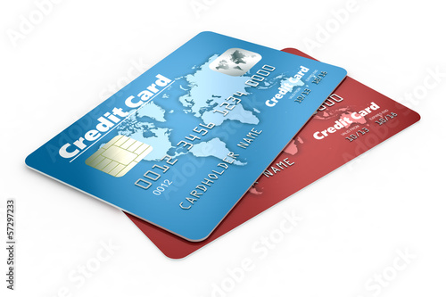 Illustration: Credit cards isolated on white background Credit cards isolated on white background