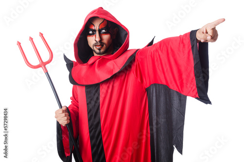Photo: Man devil in red costume Man devil in red costume