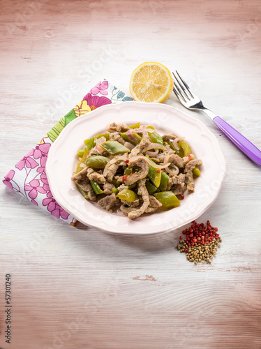 Photo: meat stew with capsicum red pepper and cilantro meat stew with capsicum red pepper and cilantro