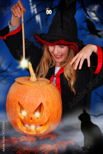 Photo: witch with pumpkin witch with pumpkin