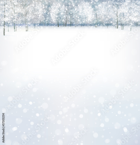 Vector: Vector of winter scene with forest background. Vector of winter scene with forest background.