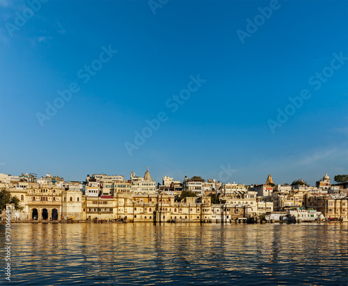 Photo: Udaipur houses and ghats on lake Pichola. Udaipur, Rajasthan, In Udaipur houses and ghats on lake Pichola. Udaipur, Rajasthan, In