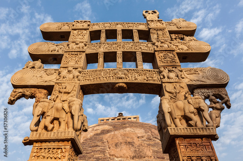 Photo: Gateway decoration Great Stupa. Sanchi, Madhya Pradesh, India Gateway decoration Great Stupa. Sanchi, Madhya Pradesh, India