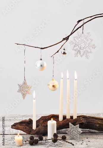 Photo: Christmas candles and decorations Christmas candles and decorations