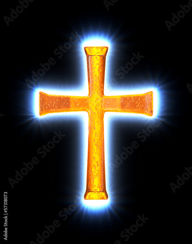Illustration: Glowing amber cross Glowing amber cross