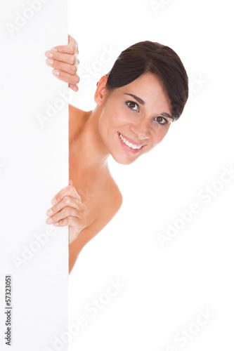 Photo: Woman Showing Placard Woman Showing Placard