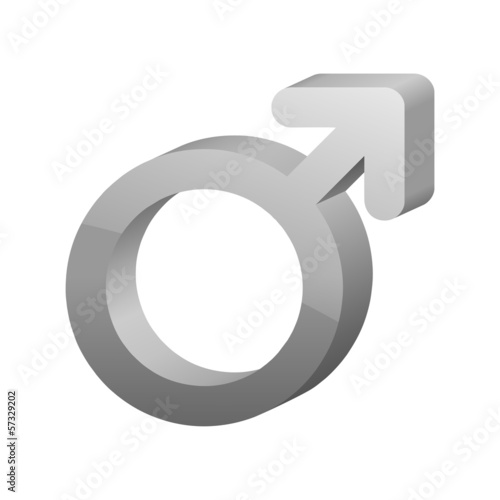 Illustration: 3D gray male sex symbol 3D gray male sex symbol