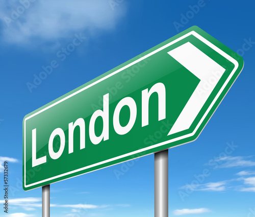 Illustration: London sign. London sign.