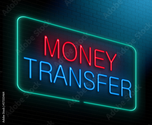 Illustration: Money transfer concept. Money transfer concept.