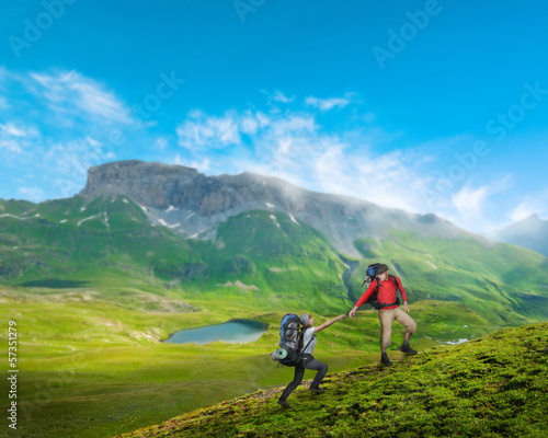 Photo: couple hiking couple hiking