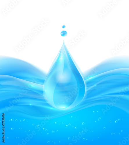 Vector: Blue realistic vector water background Blue realistic vector water background