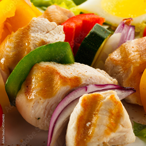 Photo: Grilled meat and vegetables Grilled meat and vegetables