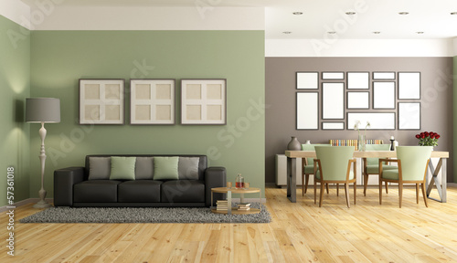 Illustration: Green and brown modern lounge Green and brown modern lounge