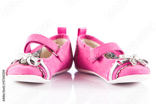 Photo: children's shoes isolated on a white background children's shoes isolated on a white background
