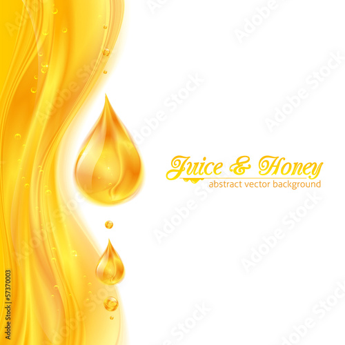 Vector: Honey colors juicy vector background with drops Honey colors juicy vector background with drops