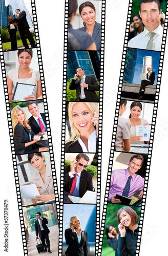 Photo: Filmstrip Successful City Business Men & Women Filmstrip Successful City Business Men & Women