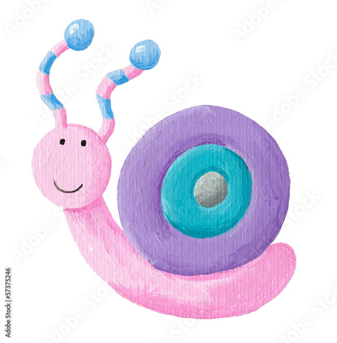 Illustration: Funny colorful snail Funny colorful snail