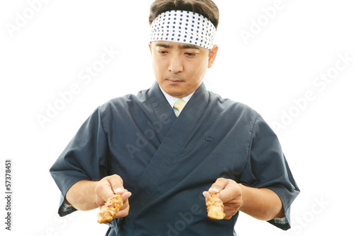 Photo: 笑顔の焼き鳥屋の主人 笑顔の焼き鳥屋の主人
