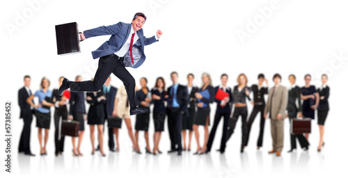 Photo: Running businessman. Running businessman.