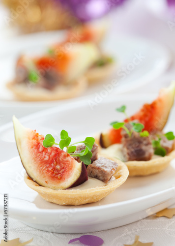 Photo: appetizer with fig and pate appetizer with fig and pate