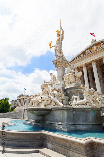 Photo: Fountain in front of Austrian Parliament Fountain in front of Austrian Parliament