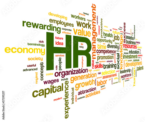 Illustration: Human resources concept in tag cloud Human resources concept in tag cloud