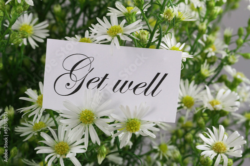 Photo: Get well card with fresh chamomile flowers Get well card with fresh chamomile flowers
