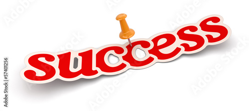 Illustration: Push Pin and success (clipping path included) Push Pin and success (clipping path included)