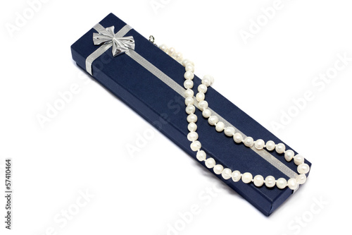 Photo: Pearls in the gift packing Pearls in the gift packing