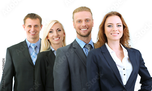 Photo: Group of business people isolated on white Group of business people isolated on white