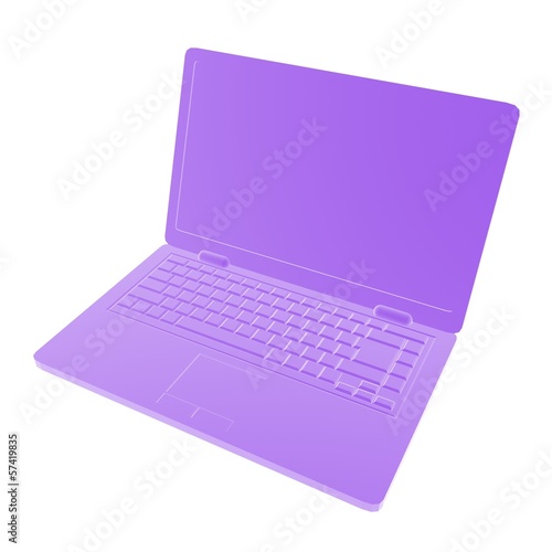 Illustration: purple laptop computer purple laptop computer
