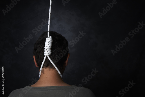 Photo: suicide, depressed man with a noose suicide, depressed man with a noose