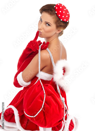 Photo: beautiful sexy girl wearing santa claus clothes beautiful sexy girl wearing santa claus clothes