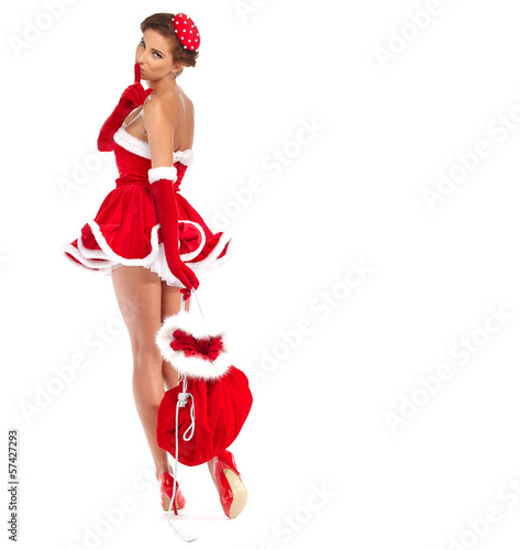 Photo: beautiful sexy girl wearing santa claus clothes beautiful sexy girl wearing santa claus clothes
